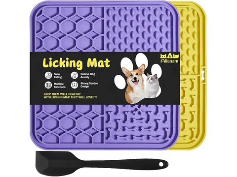Suction lick mat for distracting a dog during drying