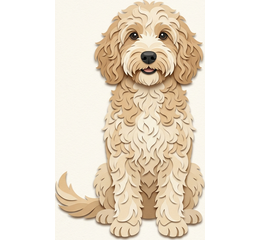 Curly-coated dog, such as a Cockapoo