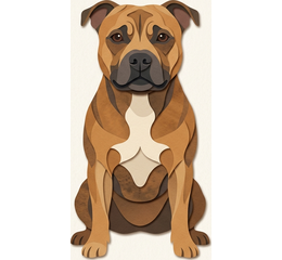 Short-coated dog, such as a Staffordshire Bull Terrier